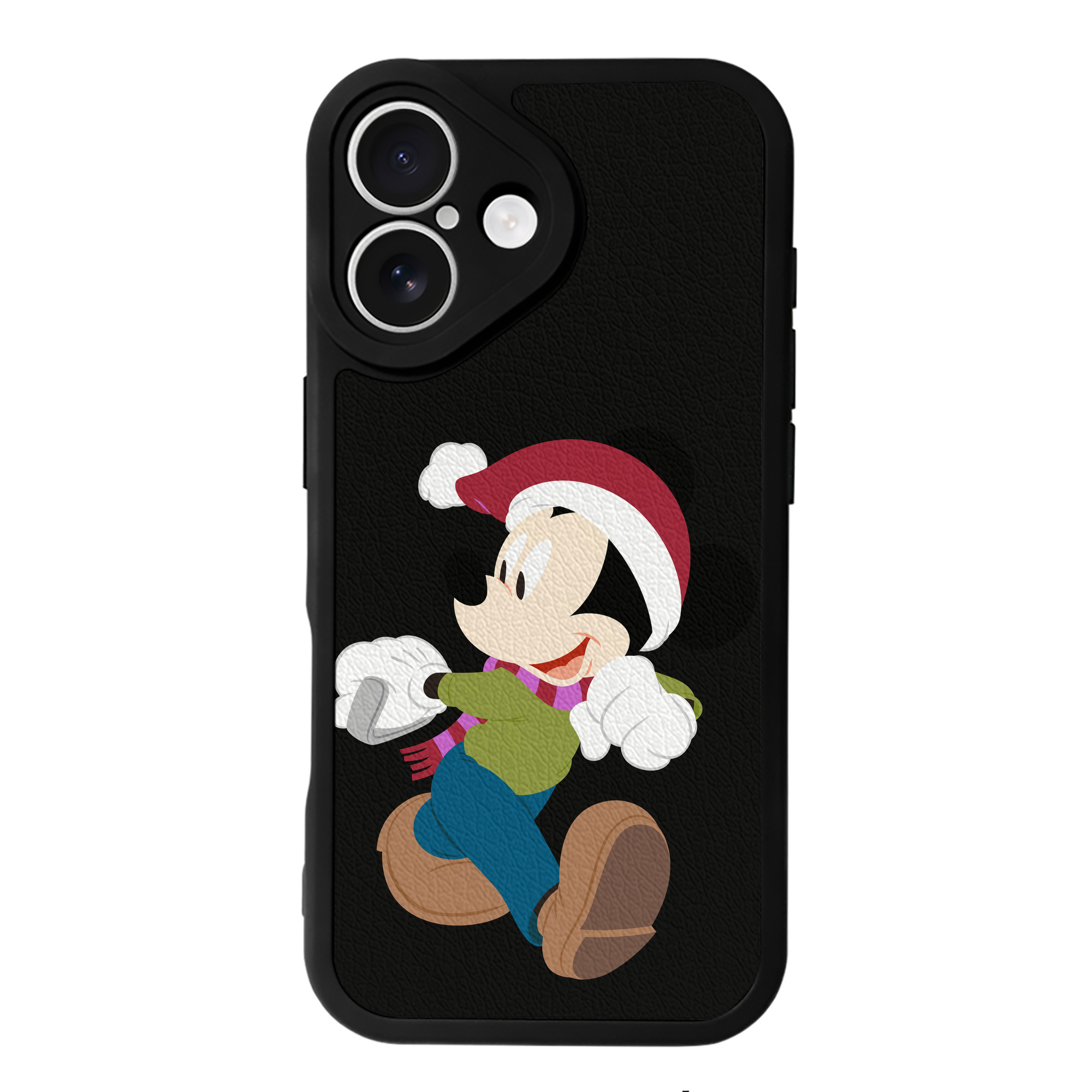 （画像用） ミッキーマウス Mickey Mouse 【iPhone 16シリーズ対応】シリコンスマホケース（レザー調） 材質：シリコン